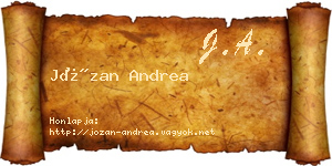 Józan Andrea névjegykártya